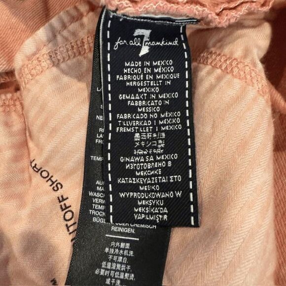 7 For All Mankind Monroe Cutoff Shorts Mineral Pink (Salmon / Peach) Size 26 - Picture 11 of 16